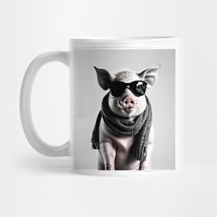 Pig Wearing Scarf  - Funny Mug